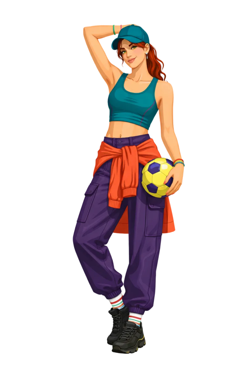 Sporty woman Soccer ball Active lifestyle Stickdatei – Sport