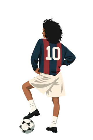Female soccer player Football illustration Number ten jersey Stickdatei