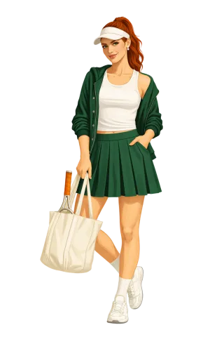 Tennis woman Female athlete Tennis outfit Stickdatei