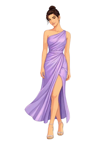 Evening gown Lavender dress Fashion illustration Stickdatei