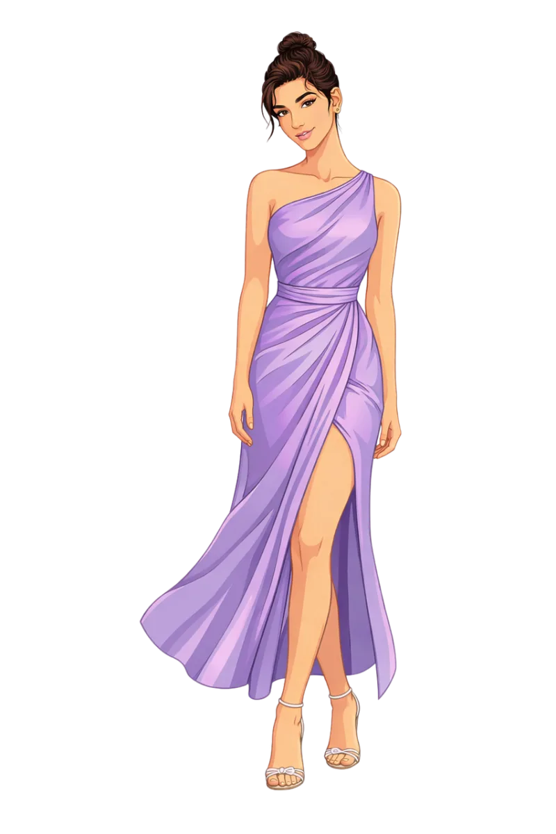 Evening gown Lavender dress Fashion illustration Stickdatei – Blumen