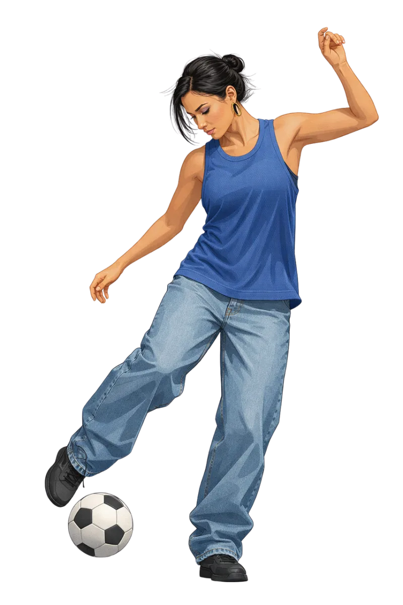 Sporty woman Casual sportswear Soccer freestyle Stickdatei – Sport