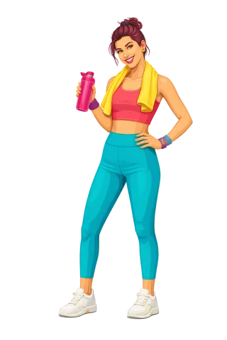 Fitness illustration Sporty woman Active lifestyle Stickdatei