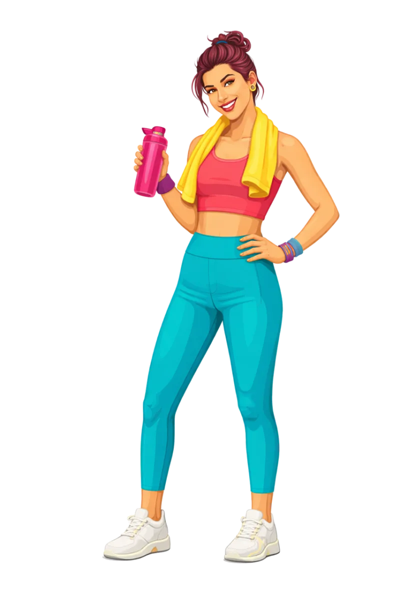 Fitness illustration Sporty woman Active lifestyle Stickdatei – Sport