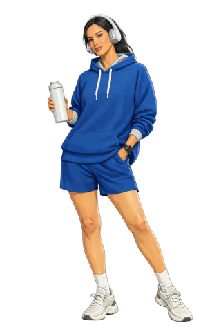 Fitness illustration Sporty woman Athleisure style Stickdatei – Musik