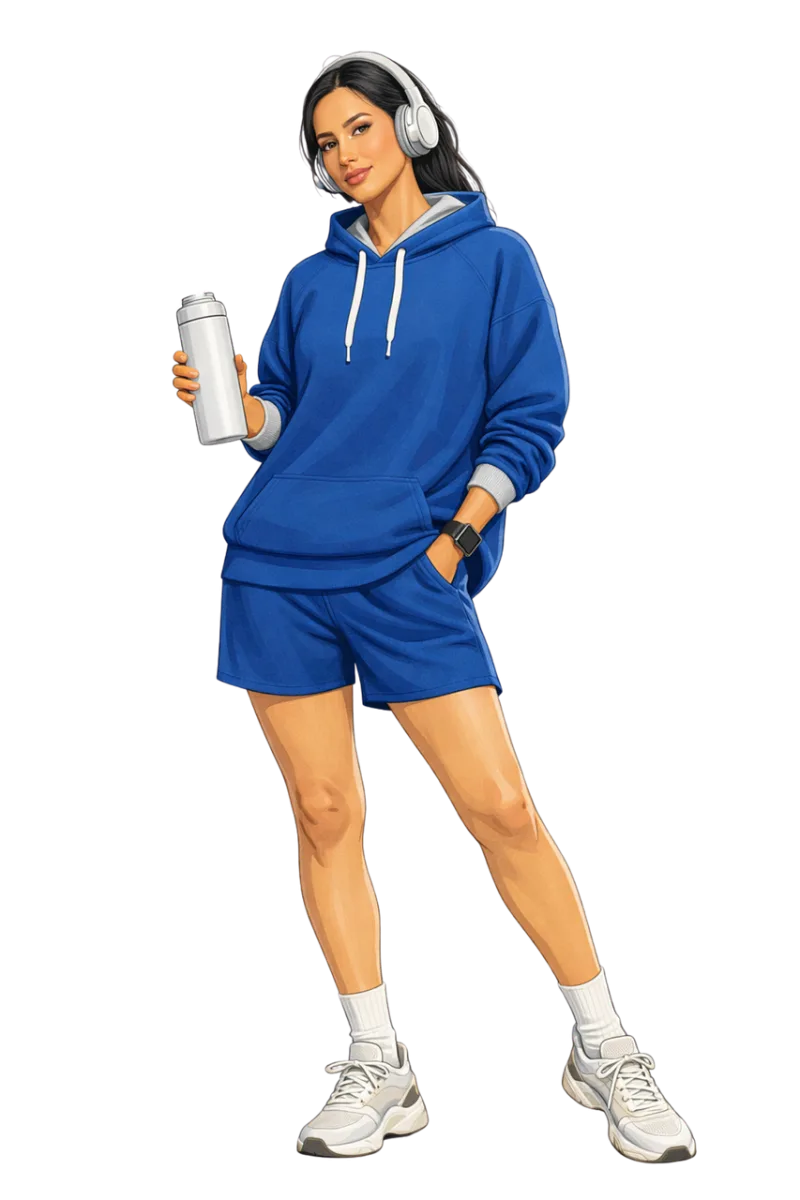 Fitness illustration Sporty woman Athleisure style Stickdatei – Musik