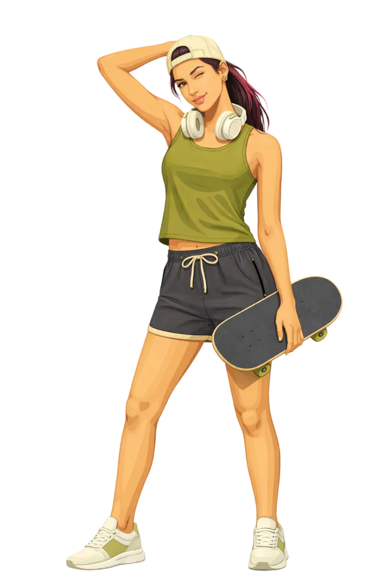 Young woman Skateboard Skater girl Stickdatei – Musik