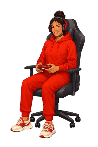 Female gamer Gaming illustration Video game player Stickdatei