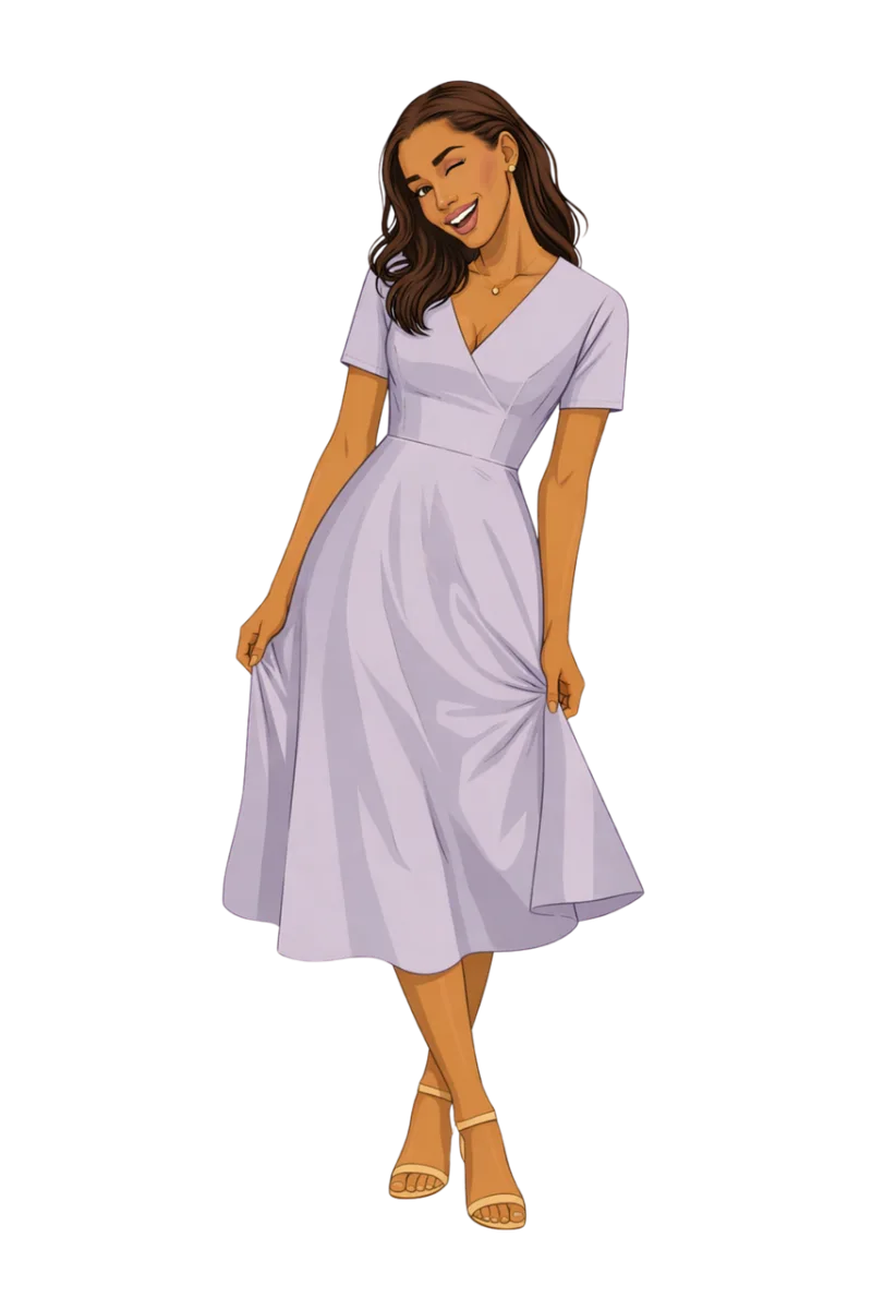Woman illustration Fashion illustration Elegant dress Stickdatei – Blumen