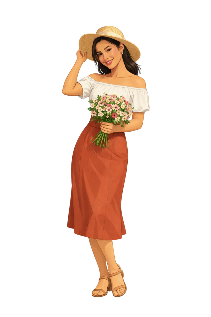 Woman Young woman Summer Stickdatei – Blumen