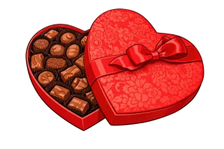Chocolate box Heart shaped box Valentine gift Stickdatei – Essen & Trinken