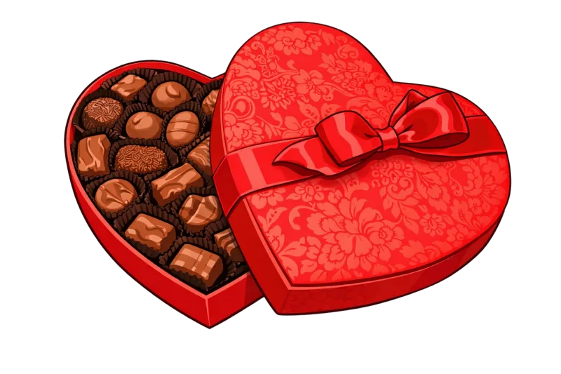 Chocolate box Heart shaped box Valentine gift Stickdatei – Essen & Trinken
