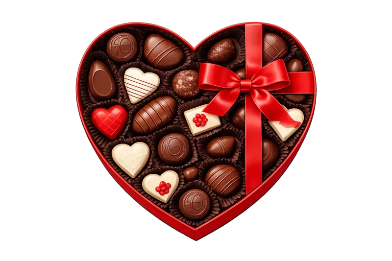 Chocolate box Heart shaped chocolates Valentine gift Stickdatei – Essen & Trinken