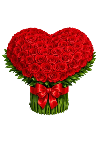 Red roses Heart shaped bouquet Romantic flowers Stickdatei