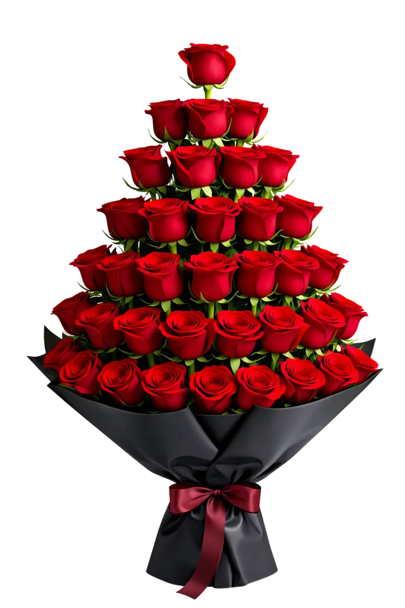 Red roses Rose bouquet Luxury flowers Stickdatei – Herzen & Liebe