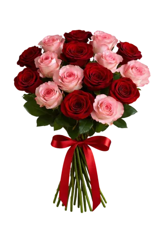 Woman with roses Red rose bouquet Romantic illustration Stickdatei
