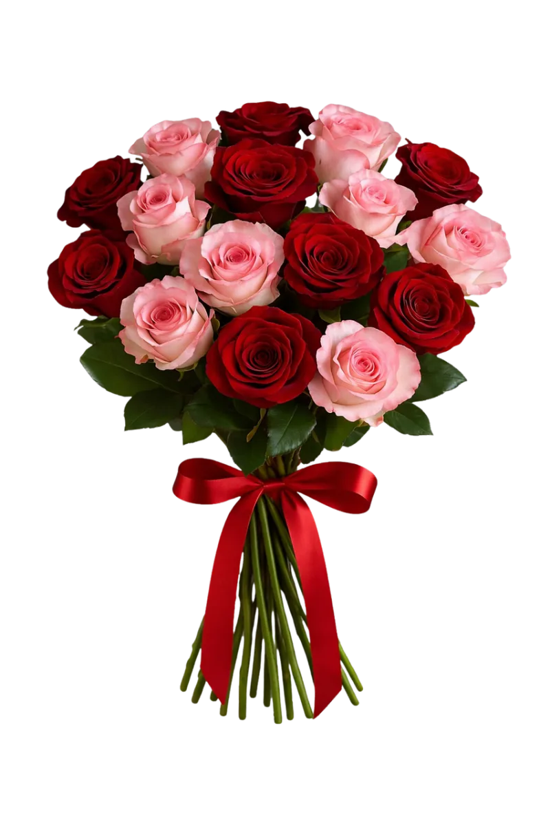 Woman with roses Red rose bouquet Romantic illustration Stickdatei – Herzen & Liebe