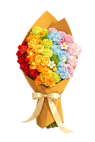 Flower bouquet Colorful flowers Mixed bouquet Stickdatei