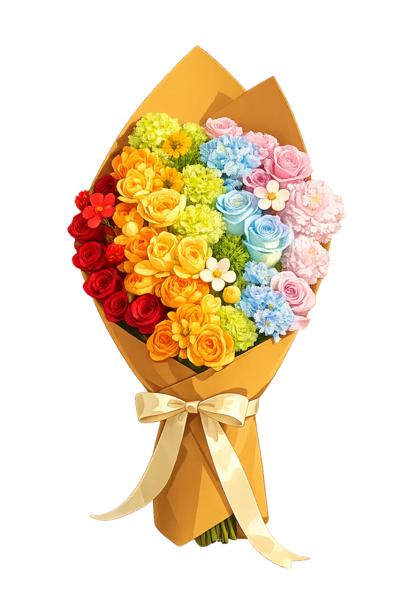 Flower bouquet Colorful flowers Mixed bouquet Stickdatei – Herzen & Liebe