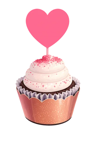 Cupcake illustration Chocolate cupcake White frosting Stickdatei