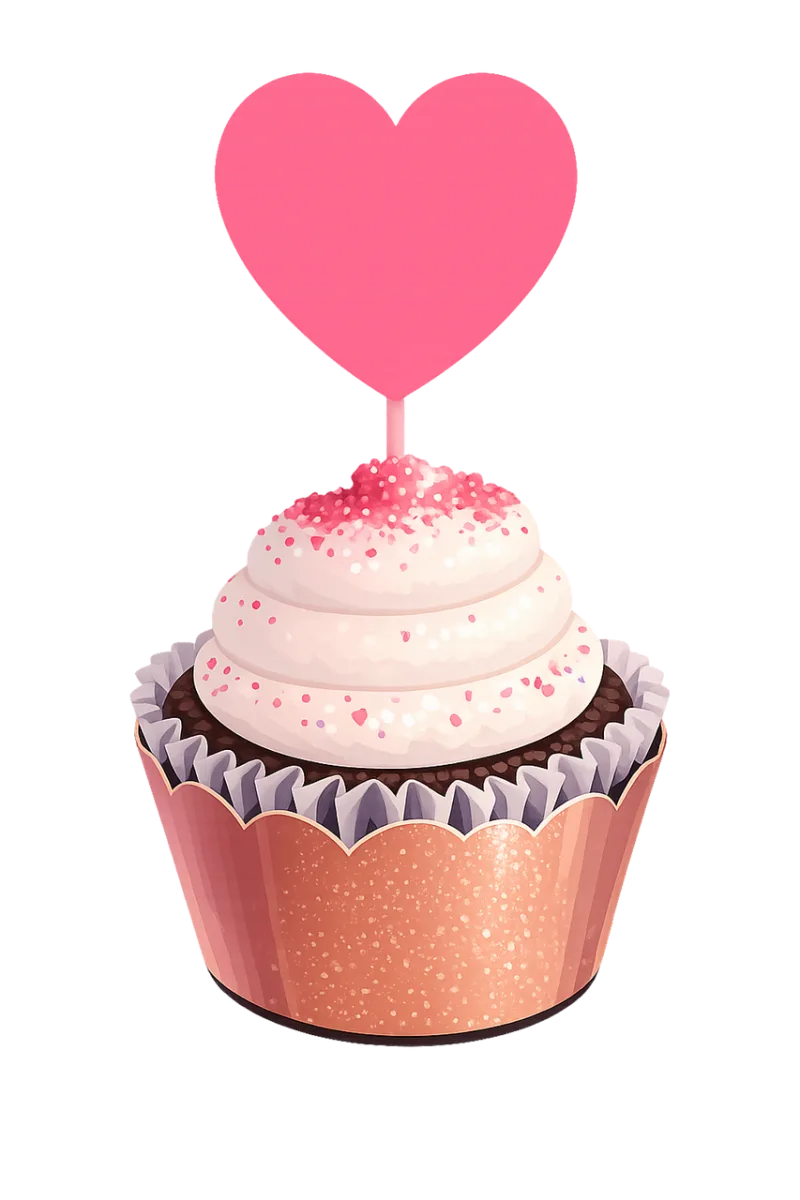 Cupcake illustration Chocolate cupcake White frosting Stickdatei – Kinder