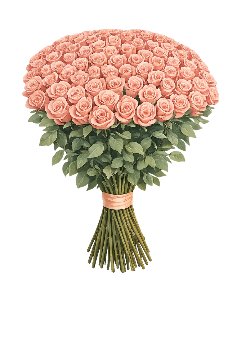 Pink roses Romantic bouquet Floral illustration Stickdatei – Herzen & Liebe