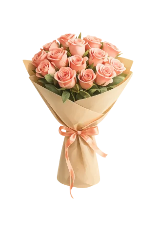 Pink roses Romantic bouquet Floral illustration Stickdatei