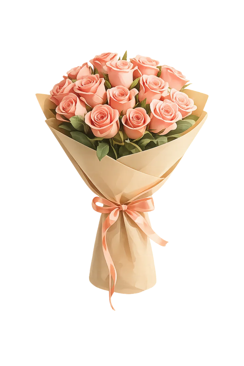 Pink roses Romantic bouquet Floral illustration Stickdatei – Herzen & Liebe