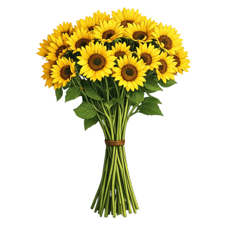 Sunflower bouquet Floral illustration Romantic flowers Stickdatei – Blumen