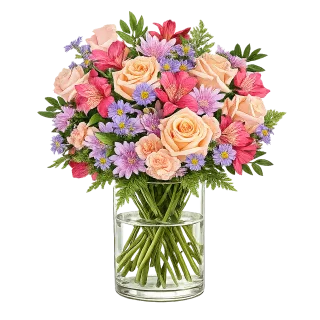 Floral bouquet Mixed flowers Romantic arrangement Stickdatei