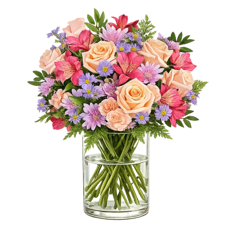 Floral bouquet Mixed flowers Romantic arrangement Stickdatei – Blumen