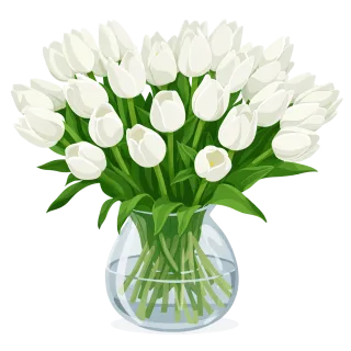 White tulips Floral bouquet Elegant arrangement Stickdatei