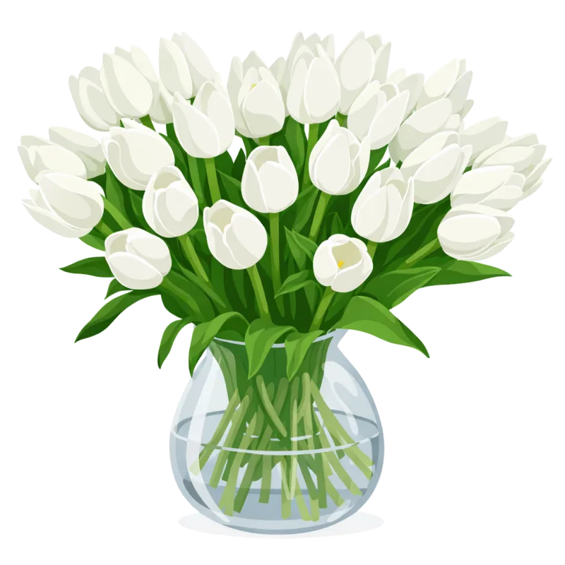 White tulips Floral bouquet Elegant arrangement Stickdatei – Blumen