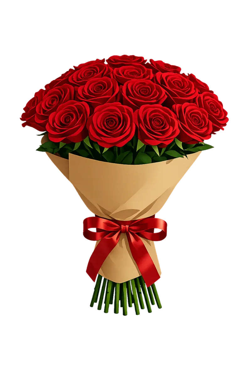 Red rose bouquet Romantic flowers Floral illustration Stickdatei – Blumen