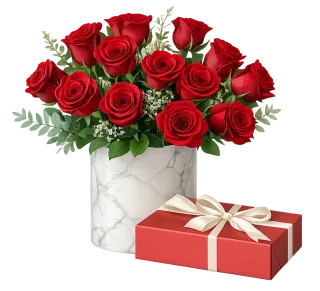 Red rose bouquet Romantic flowers Floral illustration Stickdatei