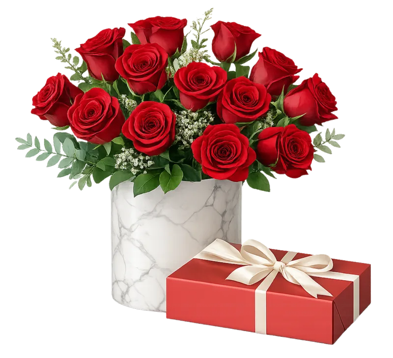 Red rose bouquet Romantic flowers Floral illustration Stickdatei – Blumen