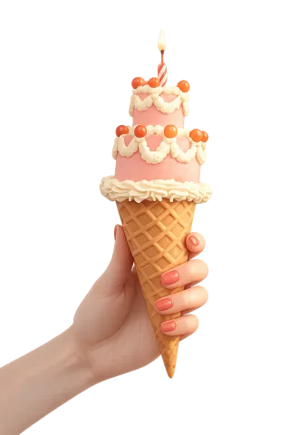 Birthday cake Ice cream cone Cake cone Stickdatei