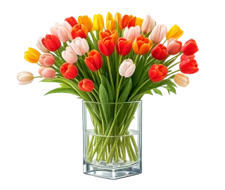 Tulip bouquet Mixed tulips Spring flowers Stickdatei