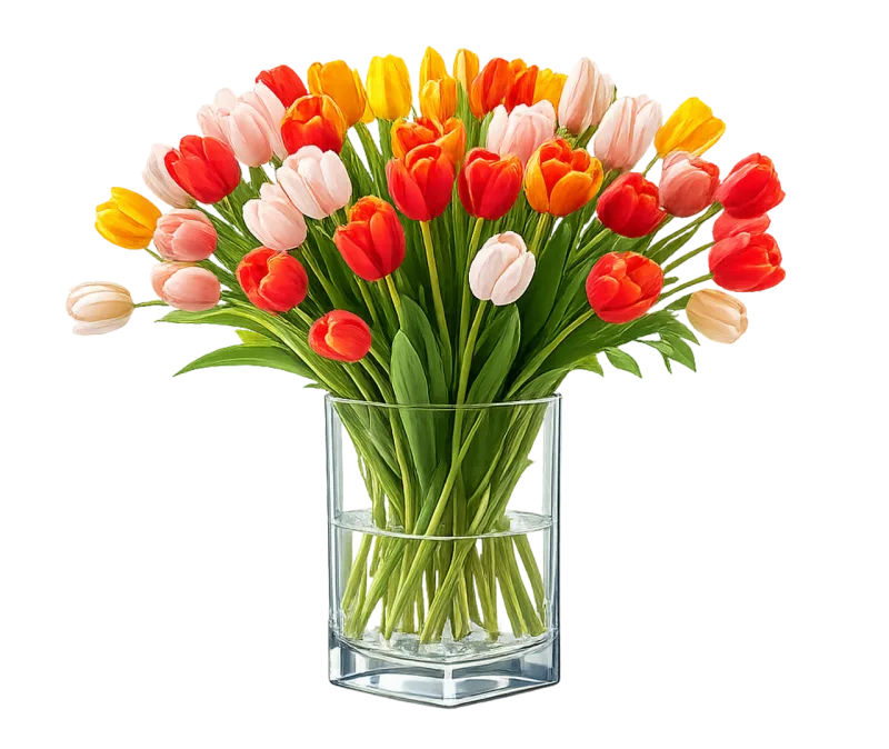 Tulip bouquet Mixed tulips Spring flowers Stickdatei – Herzen & Liebe