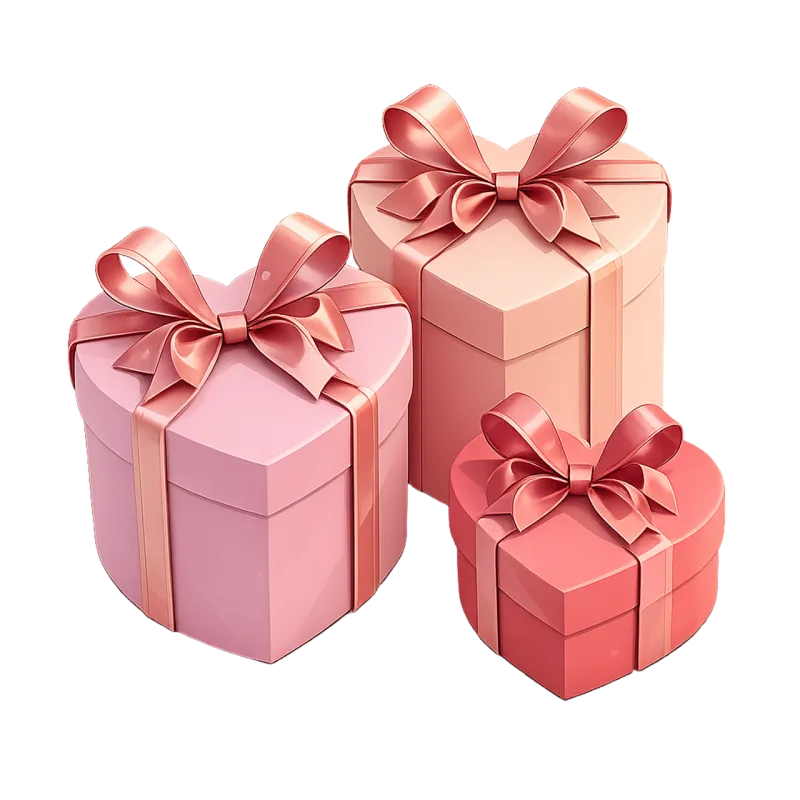 Gift box Heart shaped box Pink gift Stickdatei – Herzen & Liebe