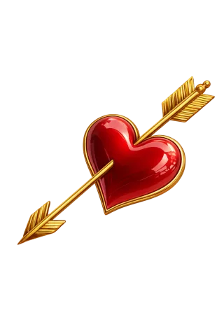 Heart Red heart Golden arrow Stickdatei