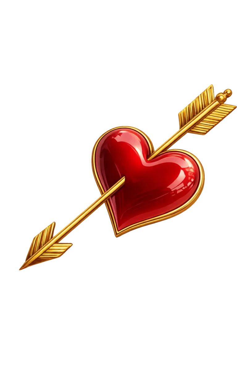 Heart Red heart Golden arrow Stickdatei – Herzen & Liebe