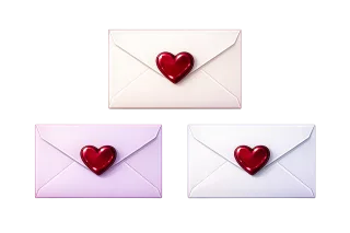 Love letter Envelope Heart seal Stickdatei