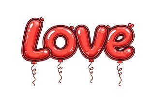 Love Balloon letters Red balloons Stickdatei