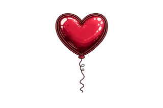 Heart balloon Red heart Love symbol Stickdatei
