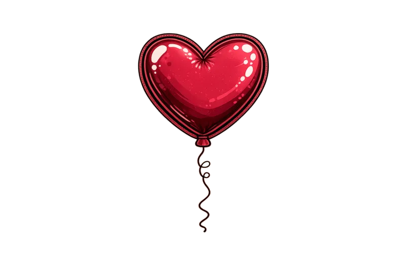 Heart balloon Red heart Love symbol Stickdatei – Herzen & Liebe