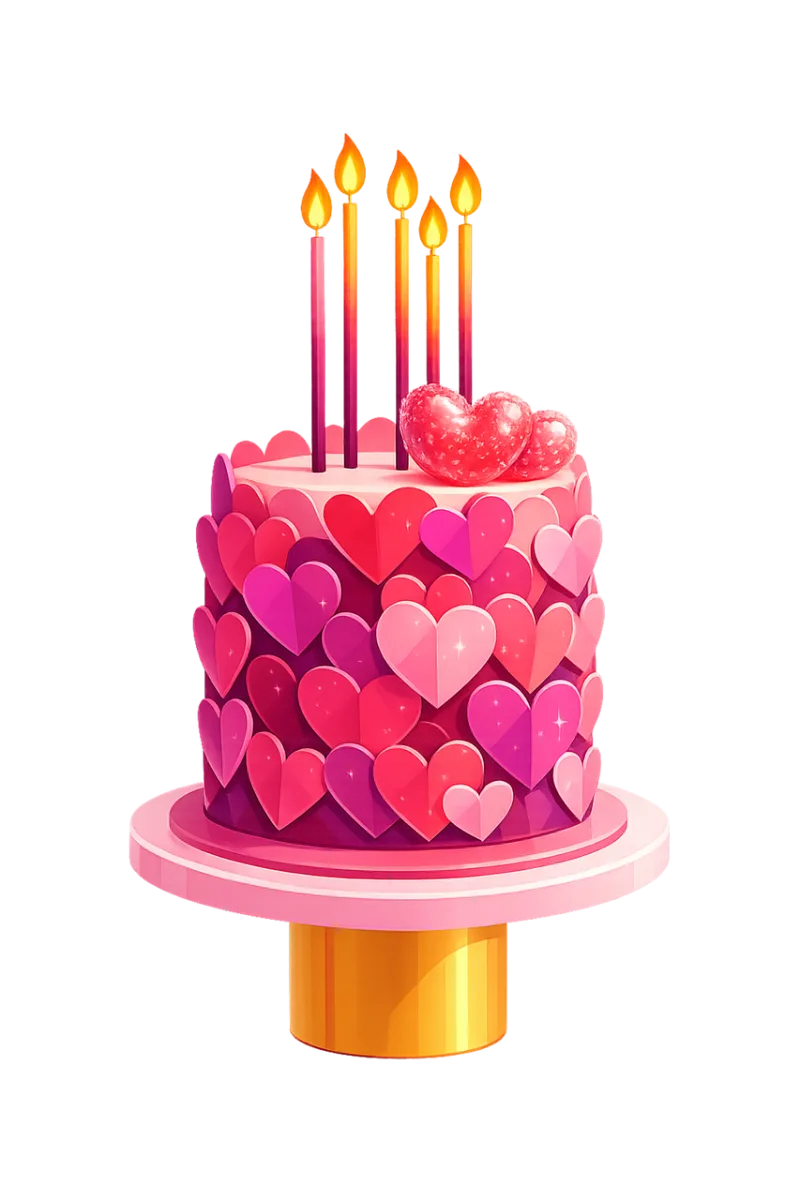 Valentines cake Heart cake Romantic dessert Stickdatei – Herzen & Liebe
