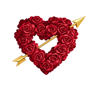 Rose heart Heart wreath Red roses Stickdatei