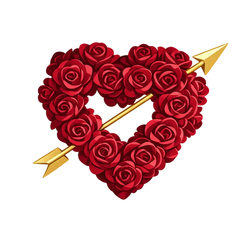 Rose heart Heart wreath Red roses Stickdatei – Herzen & Liebe