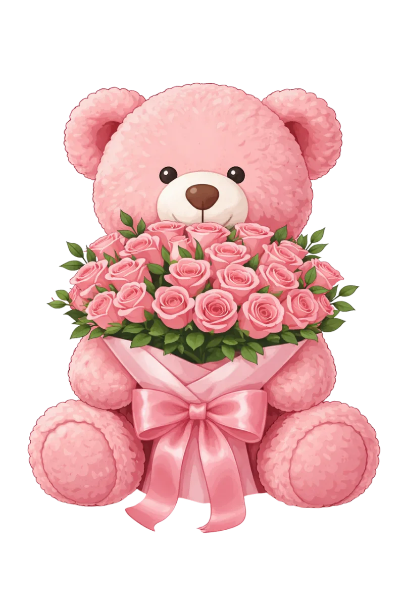 Teddy bear Pink bear Cute animal Stickdatei – Kinder
